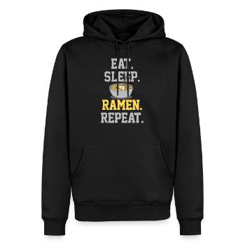 ramen - Sweat à capuche Premium bio Homme - noir - Devant - Nico (187cm)