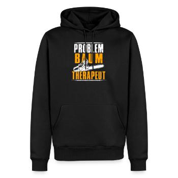 Thérapeute en arbre à problèmes - Sweat à capuche Premium bio Homme - noir - Devant - Nico (187cm)