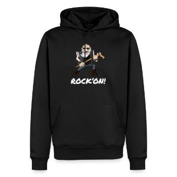 Rock sur Heavy Metal Festival de Hard Rock Grand-père Rocker - Sweat à capuche Premium bio Homme - noir - Devant - Nico (187cm)