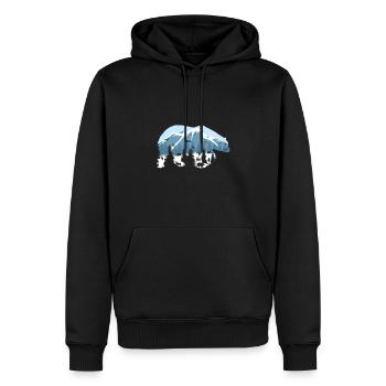 Ours polaire ours polaire conservation de la nature - Sweat à capuche Premium bio Homme - noir - Devant - Nico (187cm)