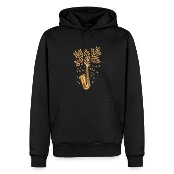Musique de cuivres de chapelle de saxophone - Sweat à capuche Premium bio Homme - noir - Devant - Nico (187cm)
