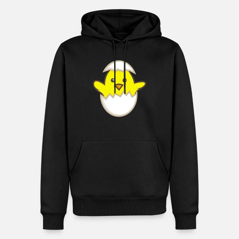 Kücken im Ei - Männer Premium Bio Hoodie - Schwarz