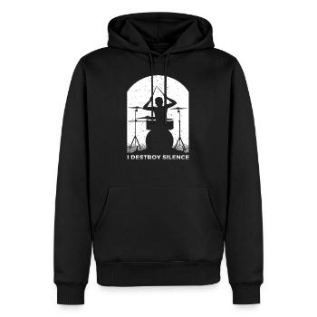 Schlagzeug Geschenk Schlagzeugspieler Percussion - Männer Premium Bio Hoodie - Schwarz - Vorne - Nico (187cm)