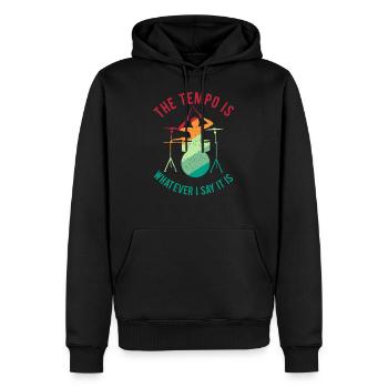 Batterie Percussion Percussion - Sweat à capuche Premium bio Homme - noir - Devant - Nico (187cm)