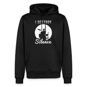 Batterie Percussion Percussion - Sweat à capuche Premium bio Homme - noir - Devant - Nico (187cm)