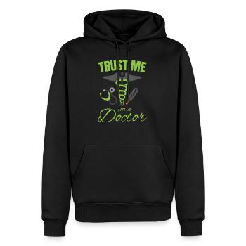 Trust Me Im A Doctor Clothing, Geschenk, Geschenki - Männer Premium Bio Hoodie - Schwarz - Vorne - Nico (187cm)
