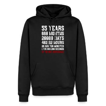 55 Years of being awesome Geschenk 55. Geburtstag - Männer Premium Bio Hoodie - Schwarz - Vorne - Nico (187cm)