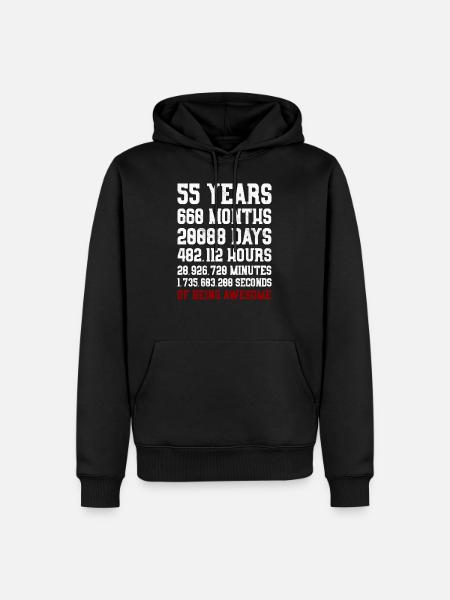 55 Years of Being awesome gift 55th birthday - Men’s Premium Organic Hoodie - black