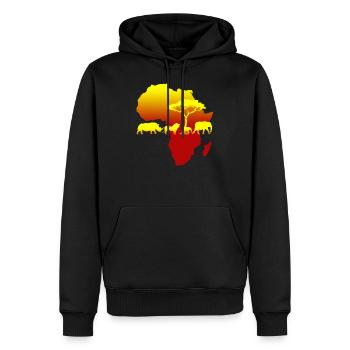 Africa - Männer Premium Bio Hoodie - Schwarz - Vorne - Nico (187cm)