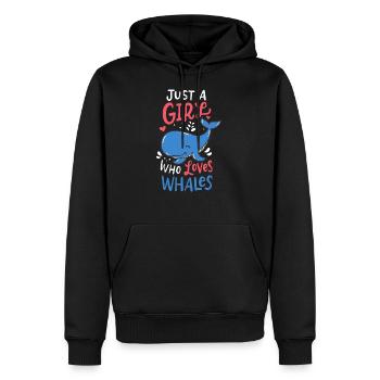whales - Sweat à capuche Premium bio Homme - noir - Devant - Nico (187cm)