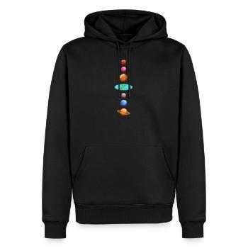 Planeten Universum - Männer Premium Bio Hoodie - Schwarz - Vorne - Nico (187cm)