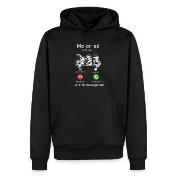 La moto appelle - Sweat à capuche Premium bio Homme - noir - Devant - Nico (187cm)