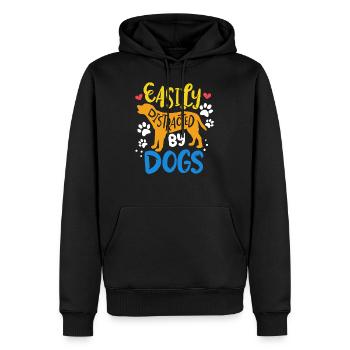 dog - Männer Premium Bio Hoodie - Schwarz - Vorne - Nico (187cm)