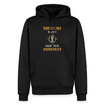 Coole Vermessungs-Majors kennen ihr Grenzgeschenk - Männer Premium Bio Hoodie - Schwarz - Vorne - Nico (187cm)