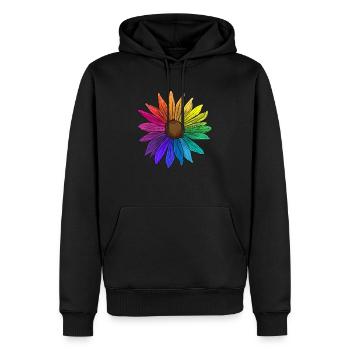 Sonnenblume Regenbogenfarben LGBT Flower Power - Männer Premium Bio Hoodie - Schwarz - Vorne - Nico (187cm)