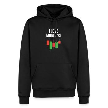 Stock market - I Love Mondays - Männer Premium Bio Hoodie - Schwarz - Vorne - Nico (187cm)