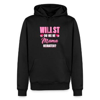 Tu veux épouser ma mère ? - Demande en mariage - Sweat à capuche Premium bio Homme - noir - Devant - Nico (187cm)
