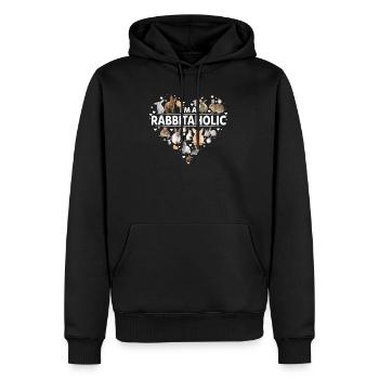 Je suis un coeur d'amoureux de lapin drôle de lapin - Sweat à capuche Premium bio Homme - noir - Devant - Nico (187cm)