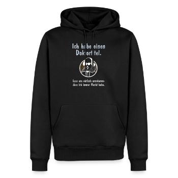 Doktortitel - Männer Premium Bio Hoodie - Schwarz - Vorne - Nico (187cm)