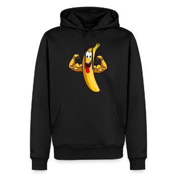 Régime frutarien à la banane fort pouvoir biceps - Sweat à capuche Premium bio Homme - noir - Devant - Nico (187cm)