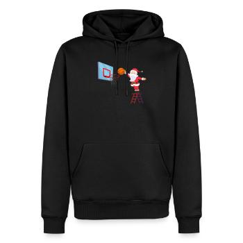 Basketball Père Noël - Sweat à capuche Premium bio Homme - noir - Devant - Nico (187cm)