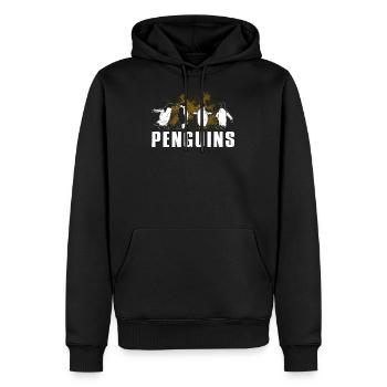 Pinguine Pinguin - Männer Premium Bio Hoodie - Schwarz - Vorne - Nico (187cm)