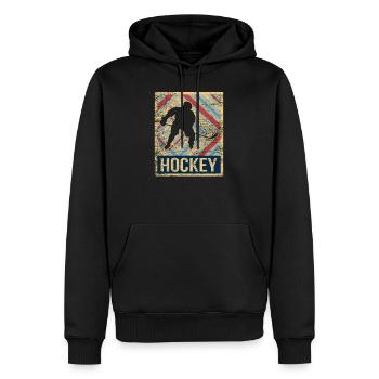 Hockey - Männer Premium Bio Hoodie - Schwarz - Vorne - Nico (187cm)