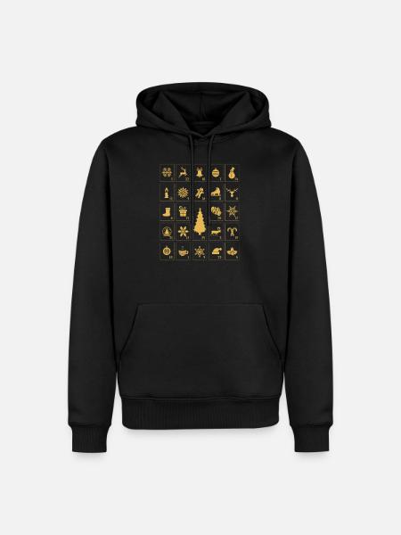 Calendrier de l'avent Cadeau de Noël - Sweat à capuche Premium bio Homme - noir