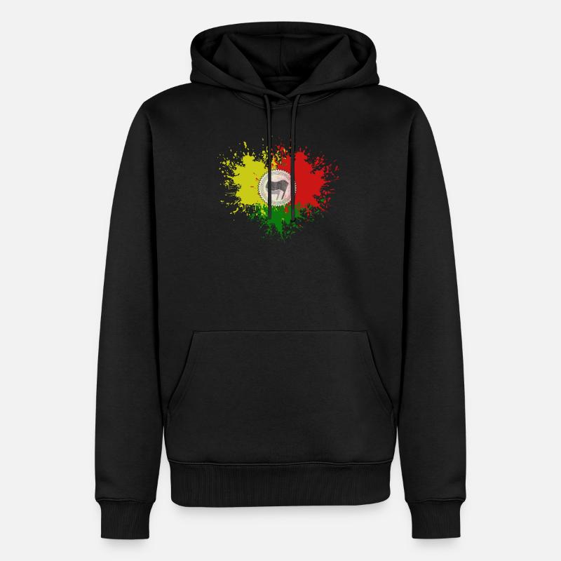 antifa farbattacke - Männer Premium Bio Hoodie - Schwarz