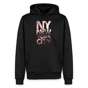 New York City - NY NYC Big Apple America Gift - Men’s Premium Organic Hoodie - black - Front - Nico (187cm)
