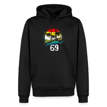 Born in the summer of '69 - Männer Premium Bio Hoodie - Schwarz - Vorne - Nico (187cm)
