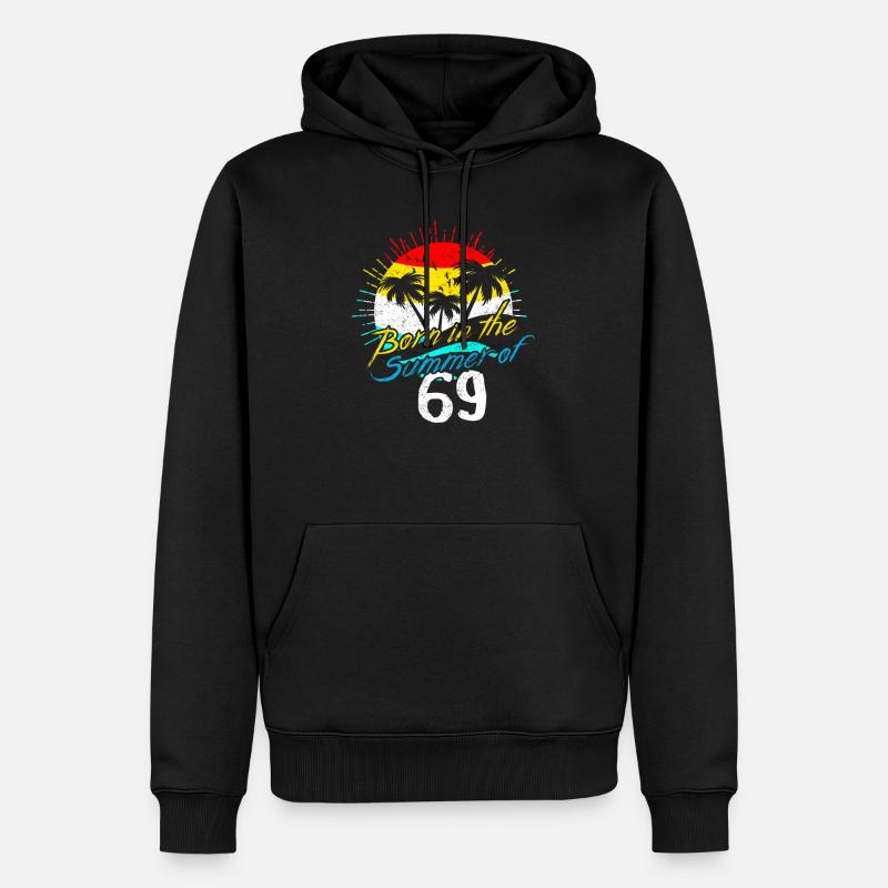 Né à l'été 69 - Sweat à capuche Premium bio Homme - noir