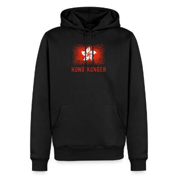Drapeau de hong kong - Sweat à capuche Premium bio Homme - noir - Devant - Nico (187cm)