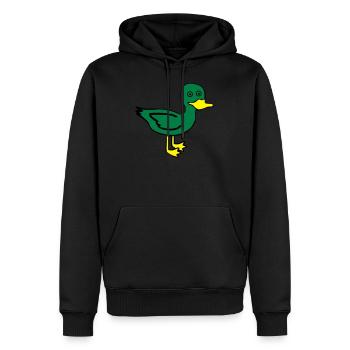 Cartoon Ente - Männer Premium Bio Hoodie - Schwarz - Vorne - Nico (187cm)