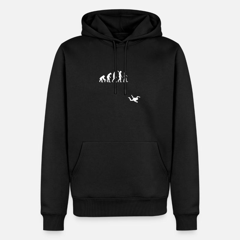 Parachutisme - évolution humaine - Sweat à capuche Premium bio Homme - noir