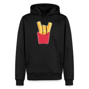 Heavy Metal Pommesgabel - Männer Premium Bio Hoodie - Schwarz - Vorne - Nico (187cm)