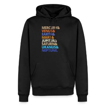 Planet Planeten Sonnensystem Milchstraße Geschenk - Männer Premium Bio Hoodie - Schwarz - Vorne - Nico (187cm)