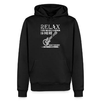 Bassgitarre - Männer Premium Bio Hoodie - Schwarz - Vorne - Nico (187cm)