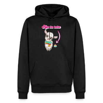 Alpakakaka suesses Alpaka - Männer Premium Bio Hoodie - Schwarz - Vorne - Nico (187cm)