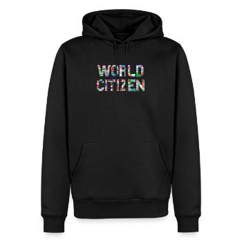 Citoyen du Monde (Drapeaux / Citoyens) avec drapeaux - Sweat à capuche Premium bio Homme - noir - Devant - Nico (187cm)