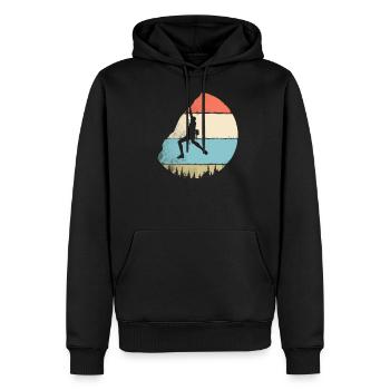 Millésime d'escalade - Sweat à capuche Premium bio Homme - noir - Devant - Nico (187cm)