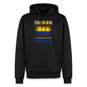 Drapeau colombie - Sweat à capuche Premium bio Homme - noir - Devant - Nico (187cm)