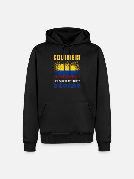 Drapeau colombie - Sweat à capuche Premium bio Homme - noir