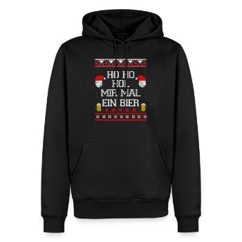 Ugly Christmas Bière - Sweat à capuche Premium bio Homme - noir - Devant - Nico (187cm)
