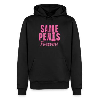 Same Penis forever - Sweat à capuche Premium bio Homme - noir - Devant - Nico (187cm)