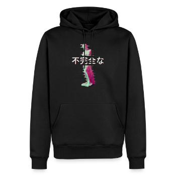 Dinosauro a onde di vapore estetico TRex - Felpa con cappuccio ecologica premium da uomo - nero - Fronte - Nico (187cm)