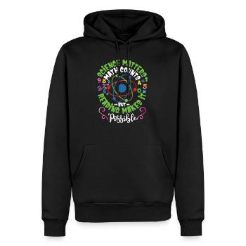 Science Matters Math Counts - Men’s Premium Organic Hoodie - black - Front - Nico (187cm)