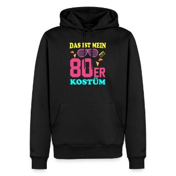 80er Kostüm - Männer Premium Bio Hoodie - Schwarz - Vorne - Nico (187cm)