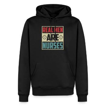 Real Men Are Nurses Funny Vinage Male Nurse Saying - Männer Premium Bio Hoodie - Schwarz - Vorne - Nico (187cm)