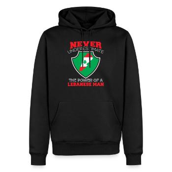 Liban - Sweat à capuche Premium bio Homme - noir - Devant - Nico (187cm)